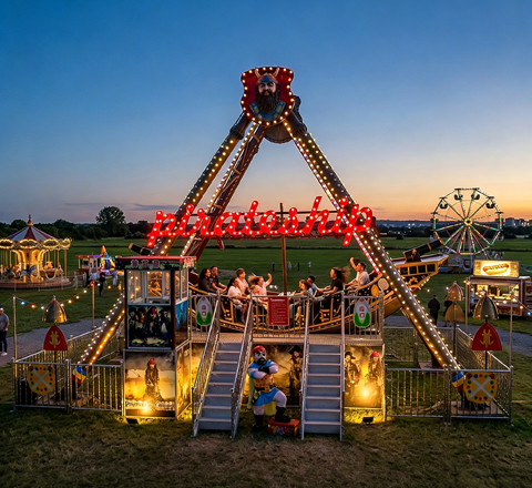 24 seat fiberglass pirate ship ride for pirate boat ride