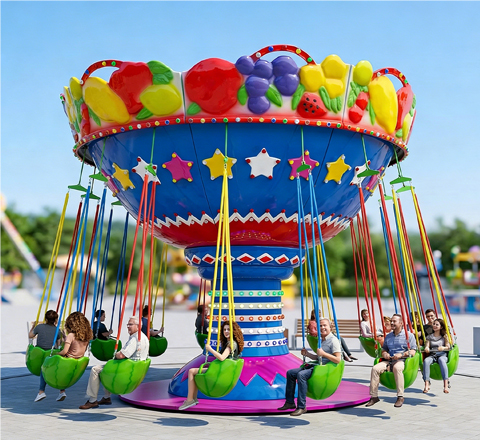 fruit themed flying chair ride for victorian carousel