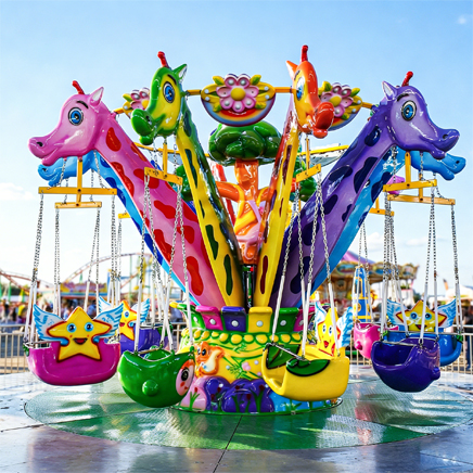 Giraffe-Themed Flying Chair Ride