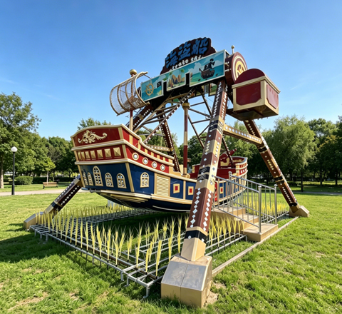 16 seats fiberglass pirate ship ride for oakwood pirate ship