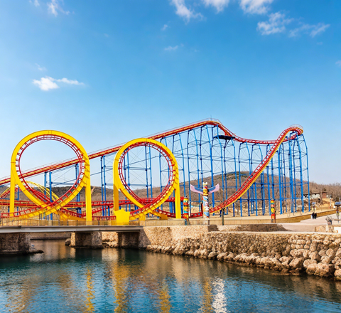 four loop coaster for space roller ride