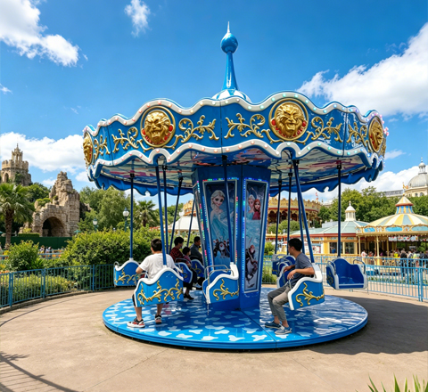 frozen themed flying chair ride for swinging pirate ship ride
