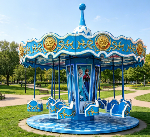 frozen themed flying chair ride for swinging pirate ship