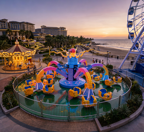 giant octopus ride for family roller coaster