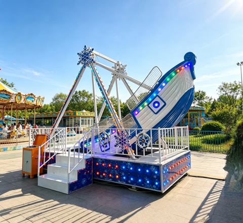 ice snow mini pirate ship for pirate swing ride