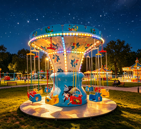 kids flying chair ride for pirate ship theme park ride