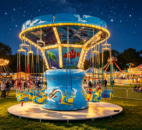 kids flying chair ride for pirate ship theme park