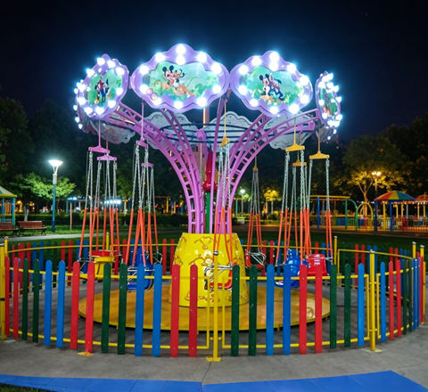 mickey themed flying chair ride for pirate swing ride