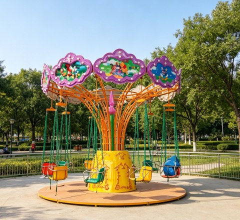 mickey themed flying chair ride for swinging boat amusement park ride