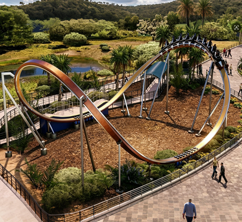 mobius loop coaster for shambhala roller coaster