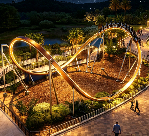 mobius loop coaster for shamu express