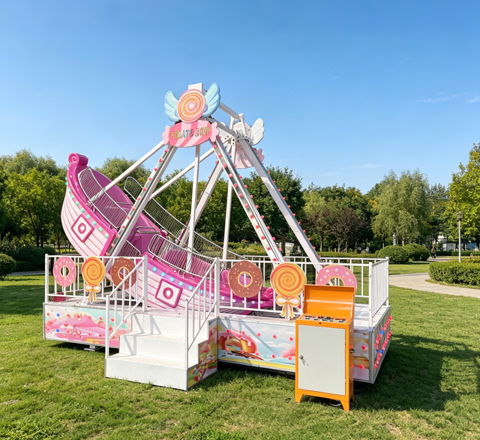 pink candy mini pirate ship for ride on pirate ship