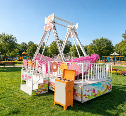 pink candy mini pirate ship for swinging pirate ship ride