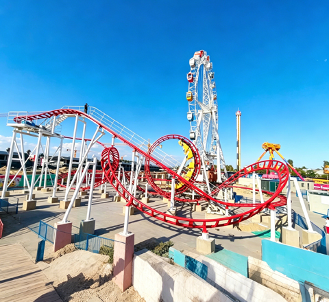 small vertical loop coaster for shellraiser roller coaster