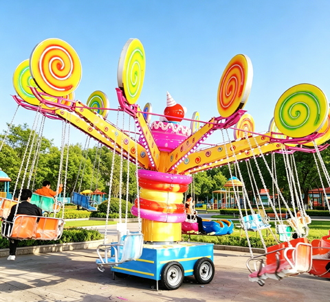 towable samba flying chair ride for viking pirate ship ride