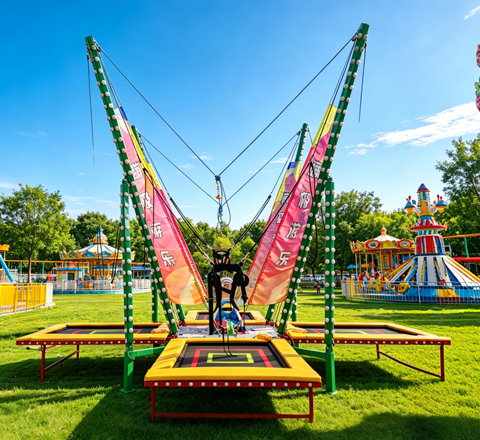 trampoline for woodlands theme park rides