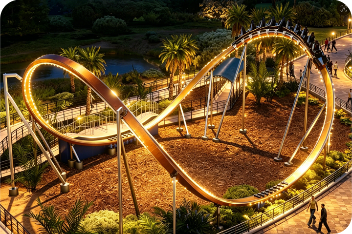 Features of ﻿Mobius Loop Coaster