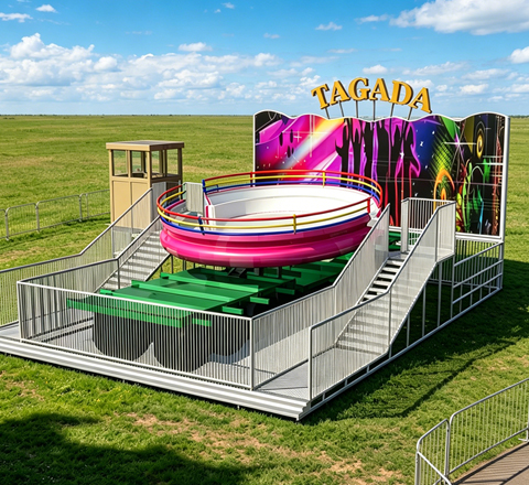 towable disco turntable ride for family roller coaster