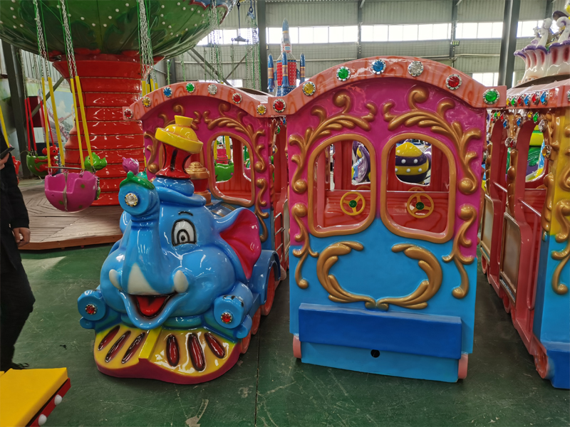 elephant theme track train successfully manufactured and installed for amusement park