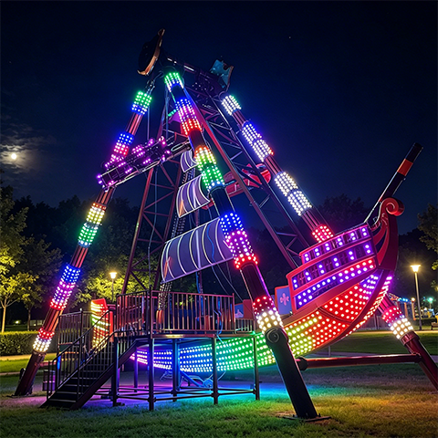 40-Seat Fiberglass Pirate Ship Ride from 3D Design to Final Park Installation