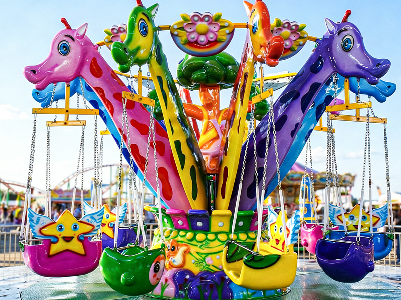 Giraffe-Themed Flying Chair Ride