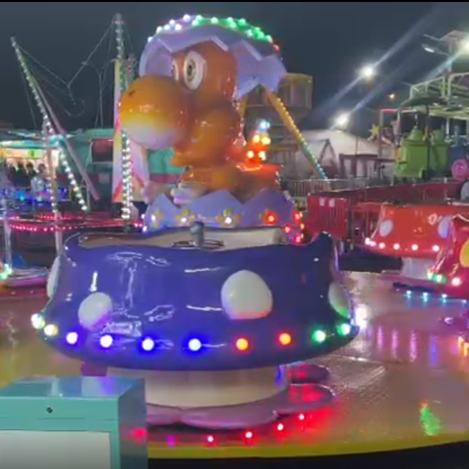 Dinosaur Coffee Cup Ride Received Excellent Feedback from French Polynesia Customer