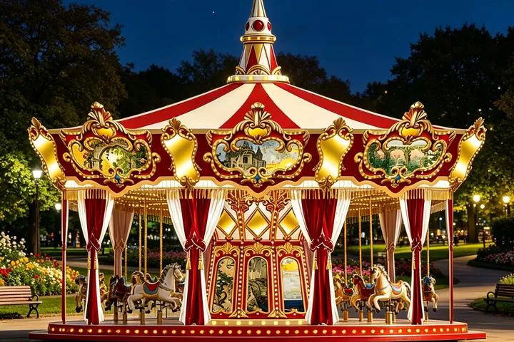 Features of ﻿16-Seat Simulated Top-Driven Carousel