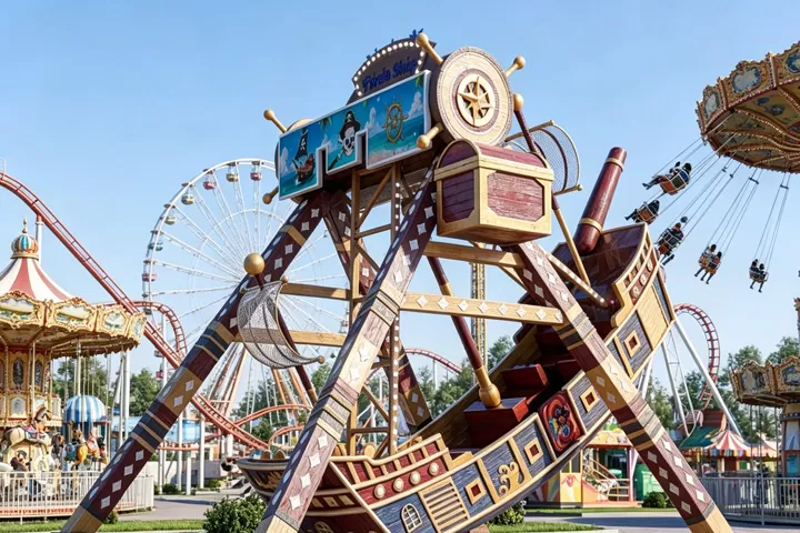 Features of ﻿16 Seats Fiberglass Pirate Ship Ride